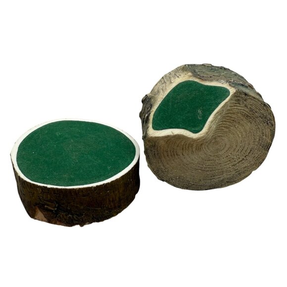 Vtg Wildlife Figurine Display Prop Barley Bear Grizzly Log Ceramic Cabin Rustic - Picture 4 of 11